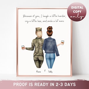 Army Girls Gift Army Woman Gift Personalized gift Military friends Best friend gift Army Sisters gift Bestie gifts Army girls print Custom