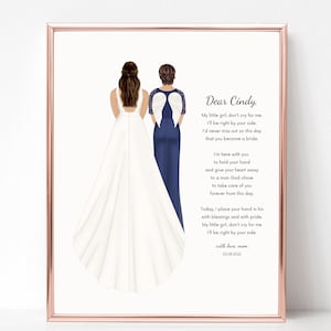 Personalized Bride & Mom Wedding Memorial Portrait Art (Digital)