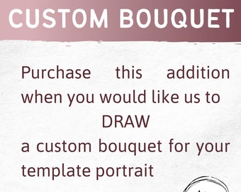 Custom Bouquet, Custom accessories, Hand drawn wedding bouquets, hand drawn flowers