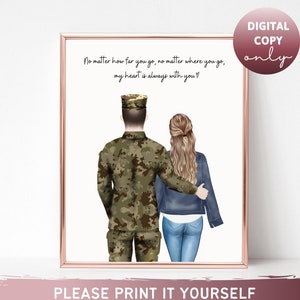 Soldat Couple Cadeau pour Soldat Armée Femme Cadeau Armée Femme Cadeau Armée Mari Cadeau Personnalisé Amis Militaire Meilleur ami Cadeau Amitié