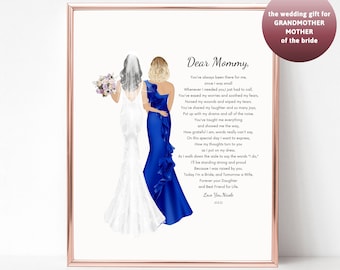 Mother of the Bride Poem from Daughter to Mom of the Bride Gift Personalized Gift Wedding Gift Wedding Keepsake Wedding Print Gift for mom