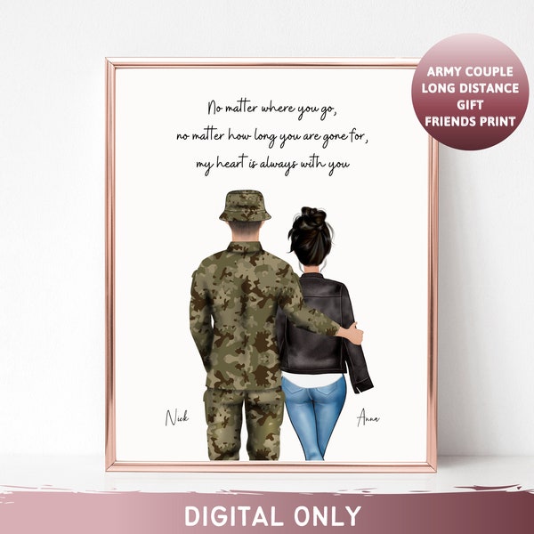 Army Couple Gift for Soldier Christmas gift Army Wife Gift Army Woman Gift Army Husband Personalized gift Military friends Best friend gift