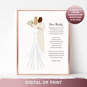 Memorial Portrait: Mother of the Bride Gift, Remembrance Art (Digital or Print)