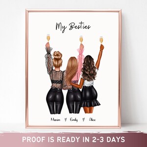 Best friend gifts Best Friends print Christmas gift Personalized gift Gift for her Birthday gifts Sister gifts Friendship print Custom Gift