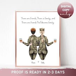 Army Girls Gift Army Woman Gift Personalized gift Military friends Best friend gift Friendship print Bestie gifts Friendship quote Custom 3