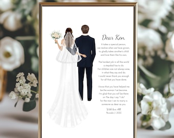 Regalo de boda para el padrastro Regalo para el padrastro de la novia Regalo de boda para papá Regalo de boda para papá Impresión del padrastro de la novia Recuerdo de boda Impresión de boda