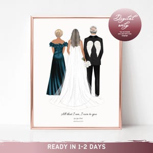 Regalo per il padre della sposa deceduto, regalo di nozze commemorativo, regalo per i genitori della sposa, madre e padre della sposa, mamma, papà e figlia