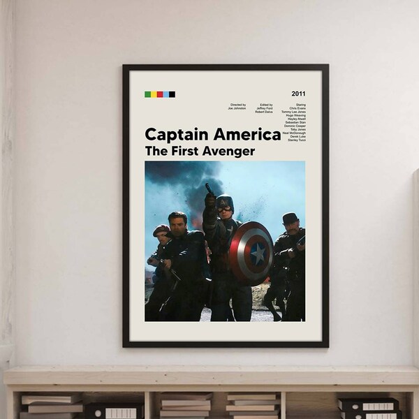 Captain America The First Avenger Poster Captain America Poster Steve Rogers Poster Avengers Superhero Poster Mordern Print Art Poster