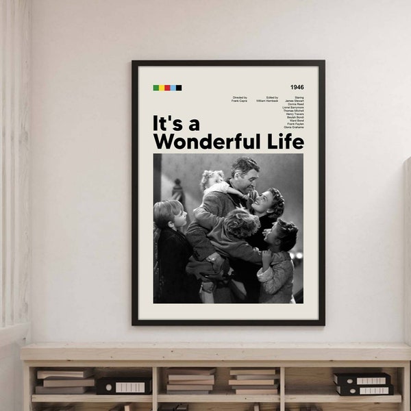It's a Wonderful Life Poster It's a Wonderful Life 1946 Movie Poster George Bailey Poster Vintage Movies Poster Modern Print Poster