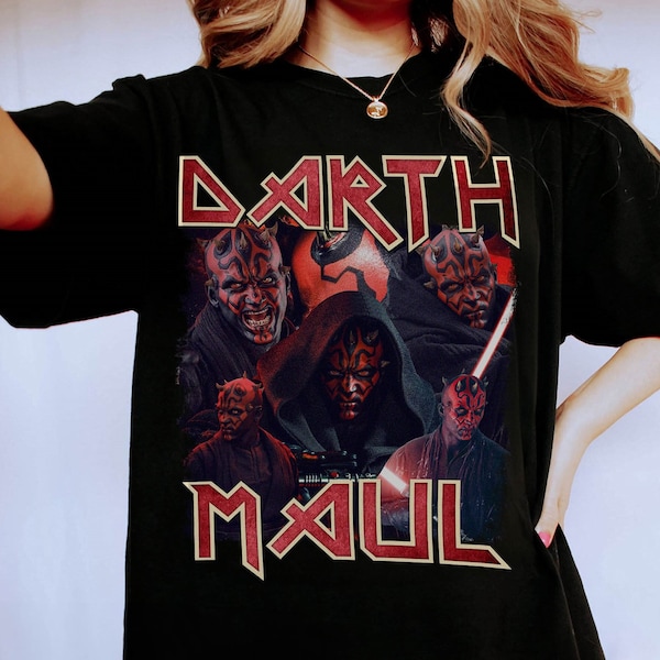 Darth Maul StarWars Homage Metal Rock Shirt | Vintage Zabrak Sith Warrior Shirt | The Galaxy Edge Shirt | Starwars Hommage Shirt