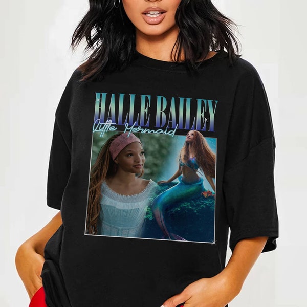 Halle Bailey Shirt | Vintage Halle Bailey Shirt | Black Little Mermaid Shirt | Ariel Princess Shirt | Halle Bailey Bootleg Shirt