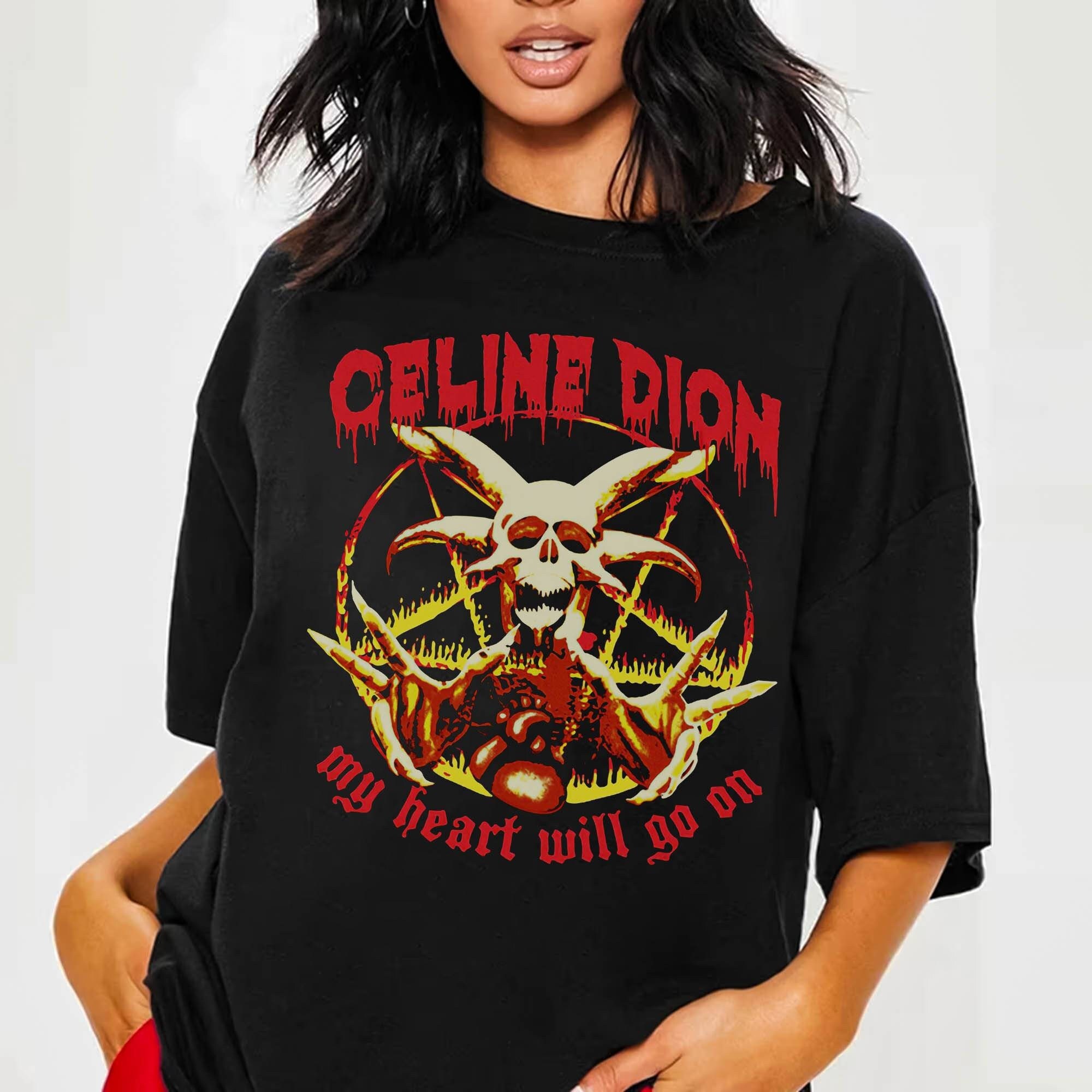 Celine Graphic Print Crew Neck T-Shirt - Blue T-Shirts, Clothing -  CEL260161