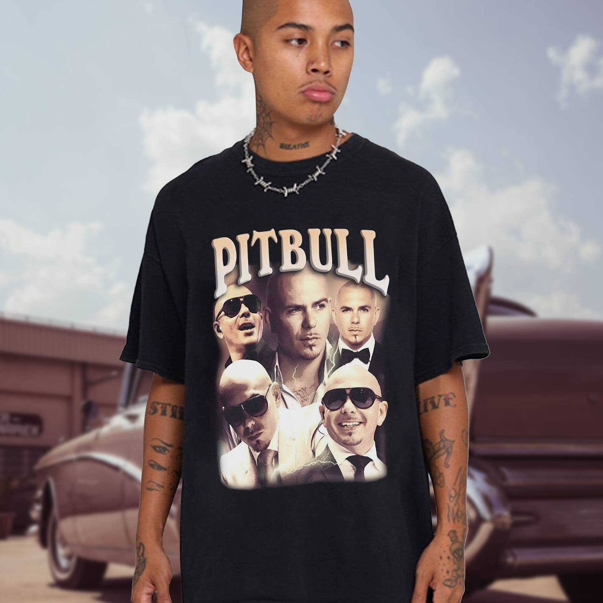 Pitbull Dad Pitbull Dog T Shirt For Men With Sunglasses And White Text -  TheKingShirtS