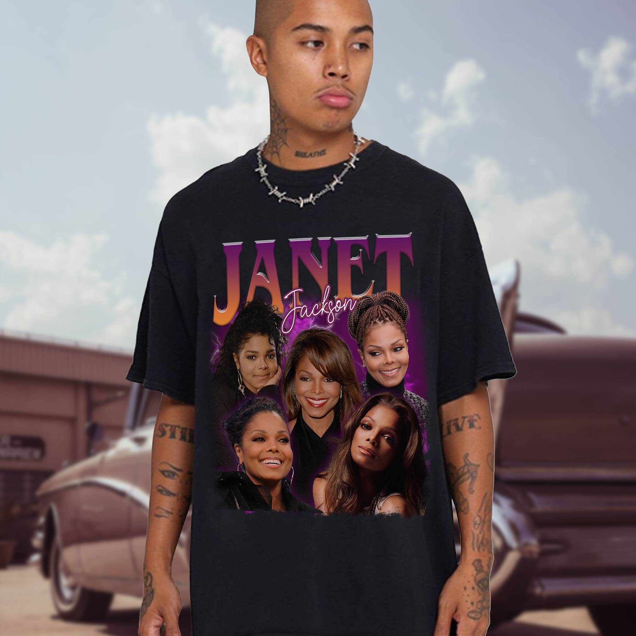 軽量+ストレッチ性+吸水速乾 90s JANET JACKSON ツアー プロモ Tシャツ
