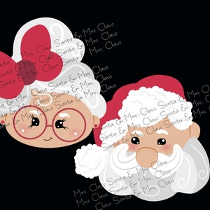 Images numériques du Père Noël et de Mme Claus (Voir autre annonce pour acheter avec Cookie Cutter)