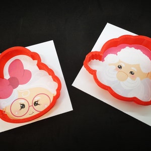 Cortadores de galletas de Santa y la Sra. Claus (Ver otro listado para imágenes digitales) SVG, PNG, EPS