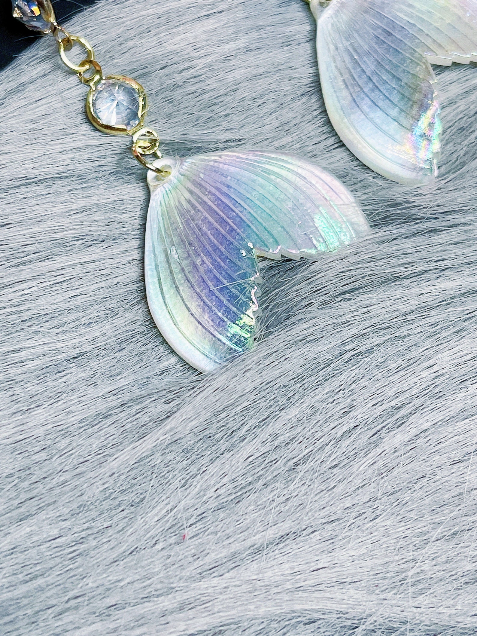 Mermaid tail Earring Holographic Earring Mermaid Tail dangling Etsy