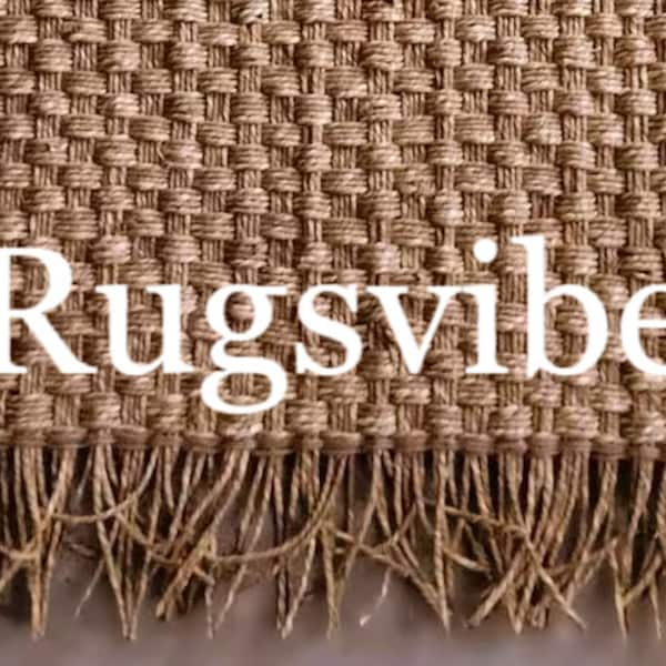 Natural Brown Jute Rug With Tassel, Braided Solid Area Rug For Bedroom ,Heavy Loop Rug,Large Housewarming Hemp Runner Rug,Custom Rug