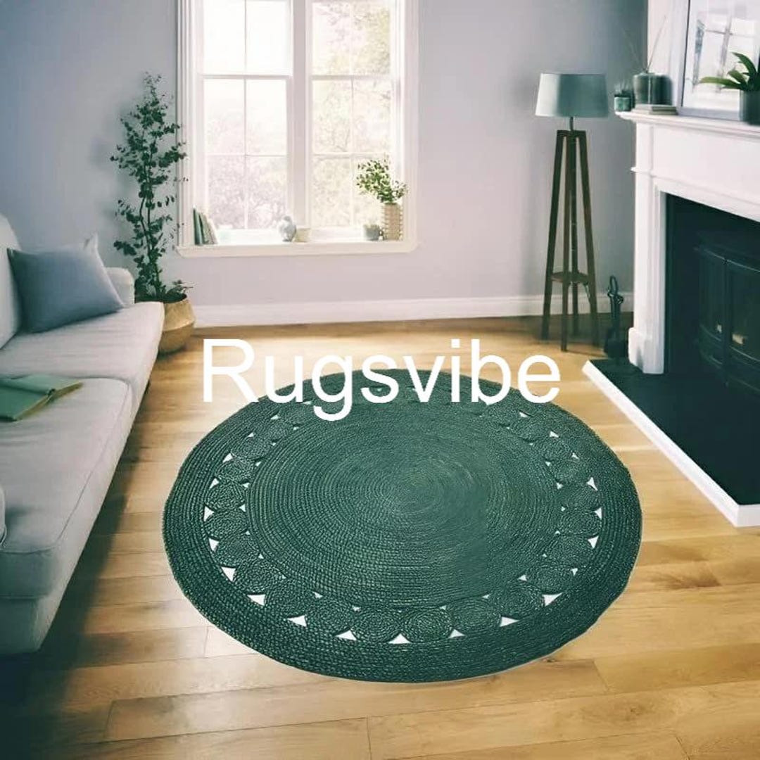 Heart Green Jute Rug Green Jute Rug,round Braided Area Rugs/ Floor Rug for Bedroom,living ...