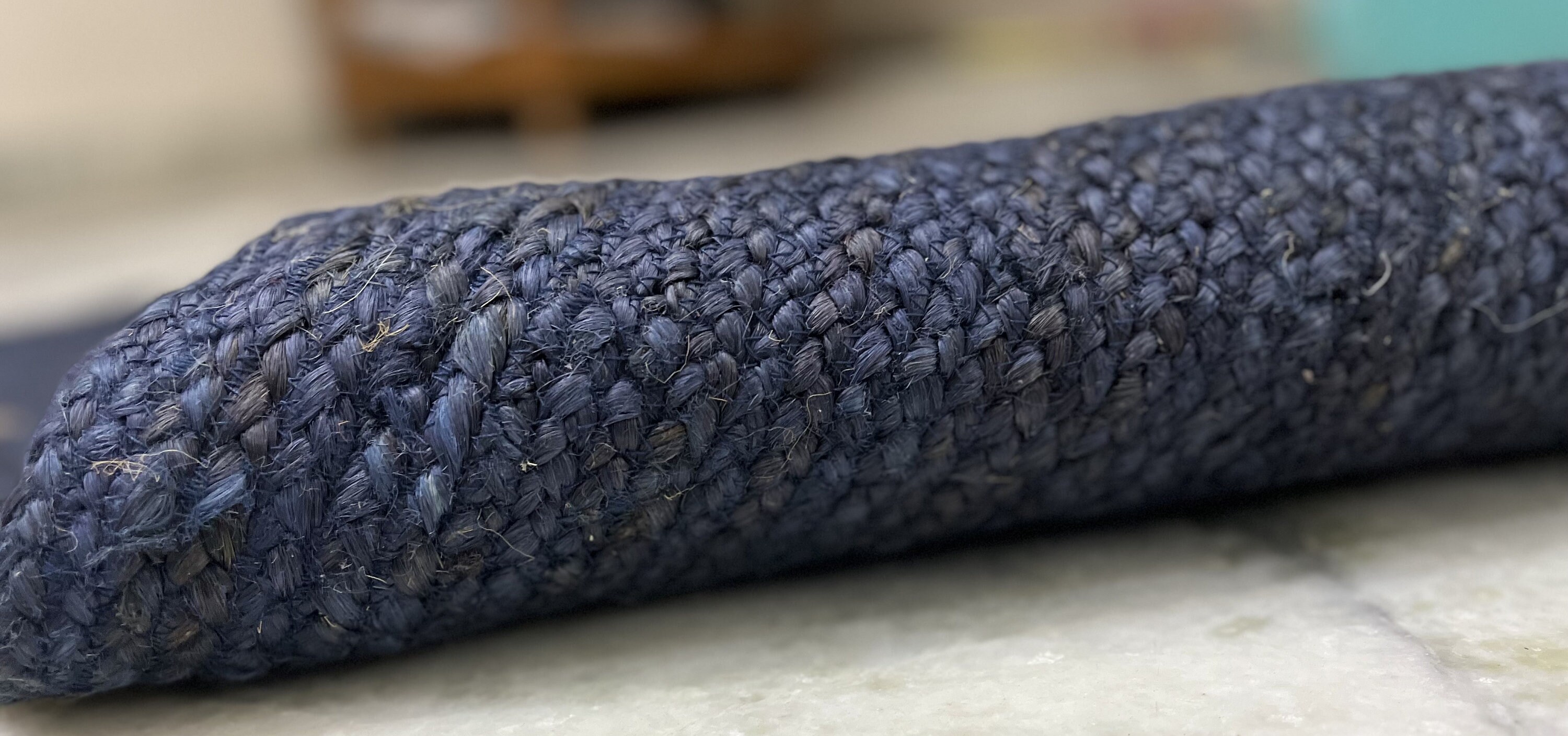 100 Genuine Blue Dye Jute Rug, Rectangle Braided Large Area Rug/jute