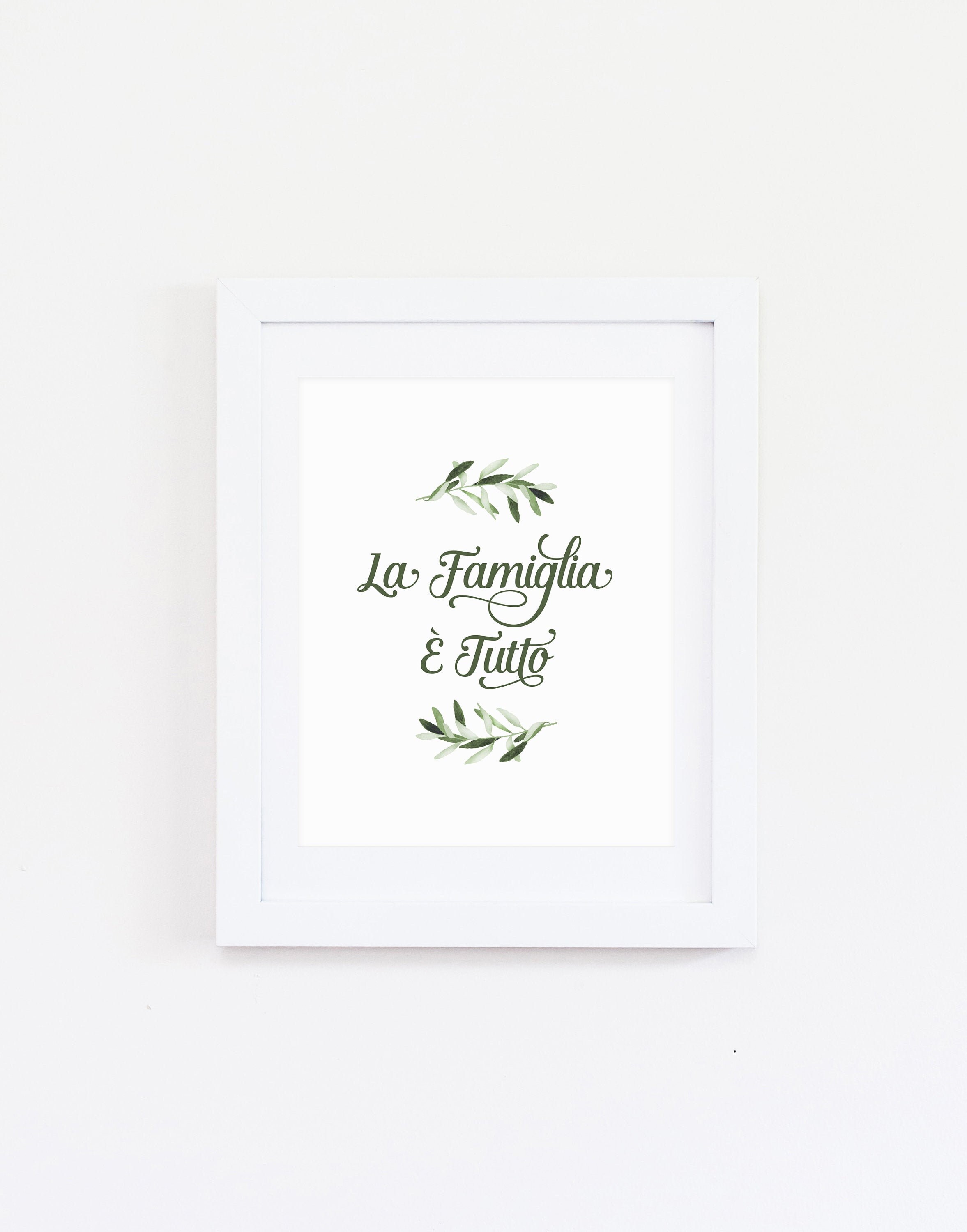 Familie ist alles La Famiglia e Tutto Familie Italienische Etsy.de