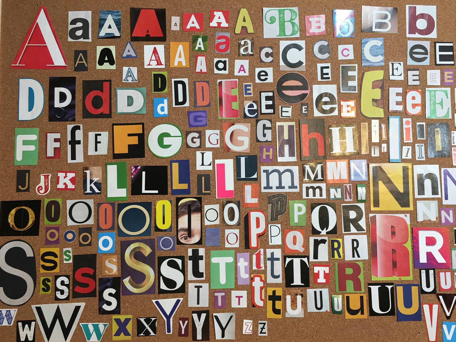 200 letter cutouts alphabet ransom letters magazine paper