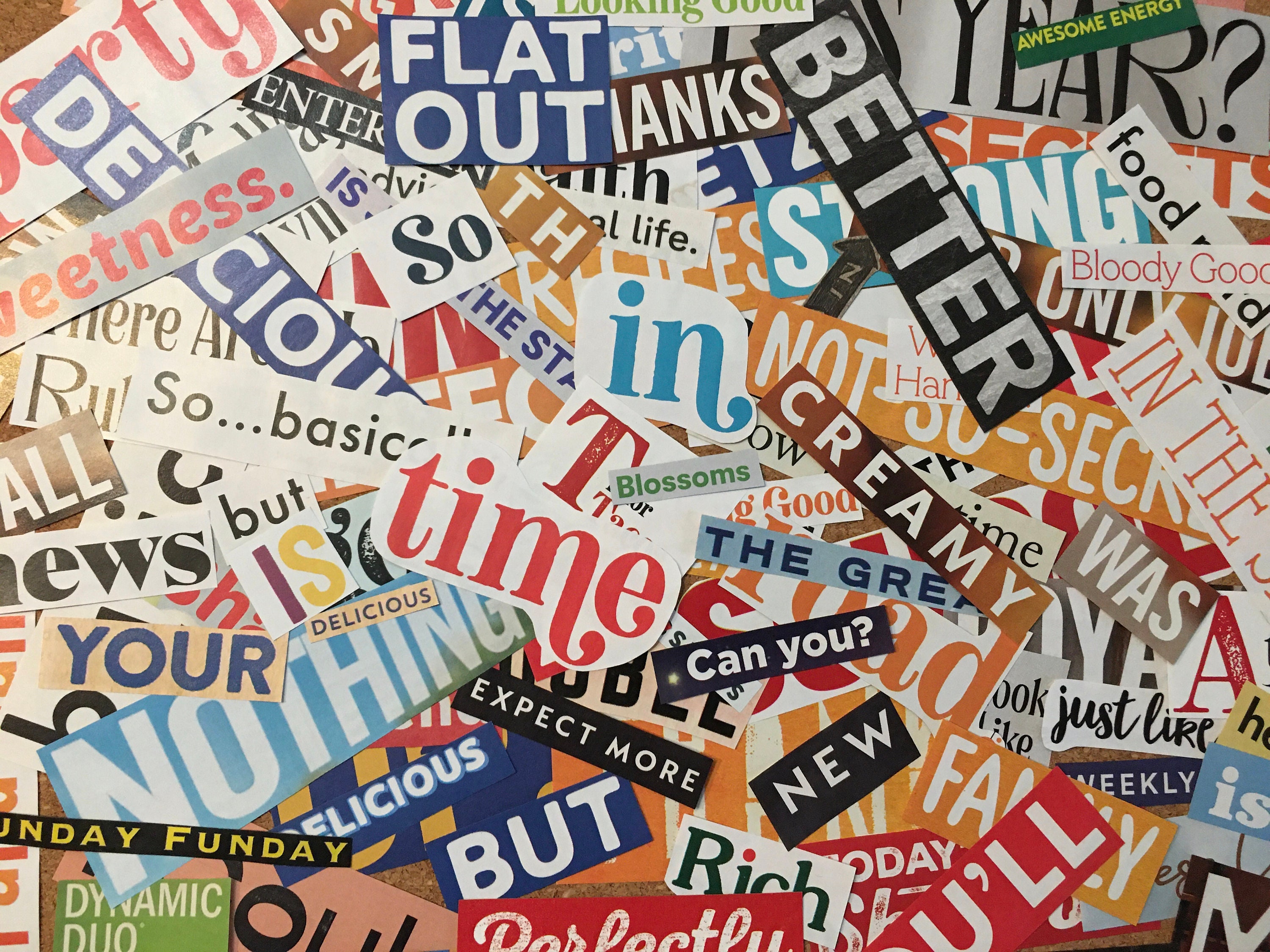 200 Magazine Clippings Words and Phrases for Collage Etsy