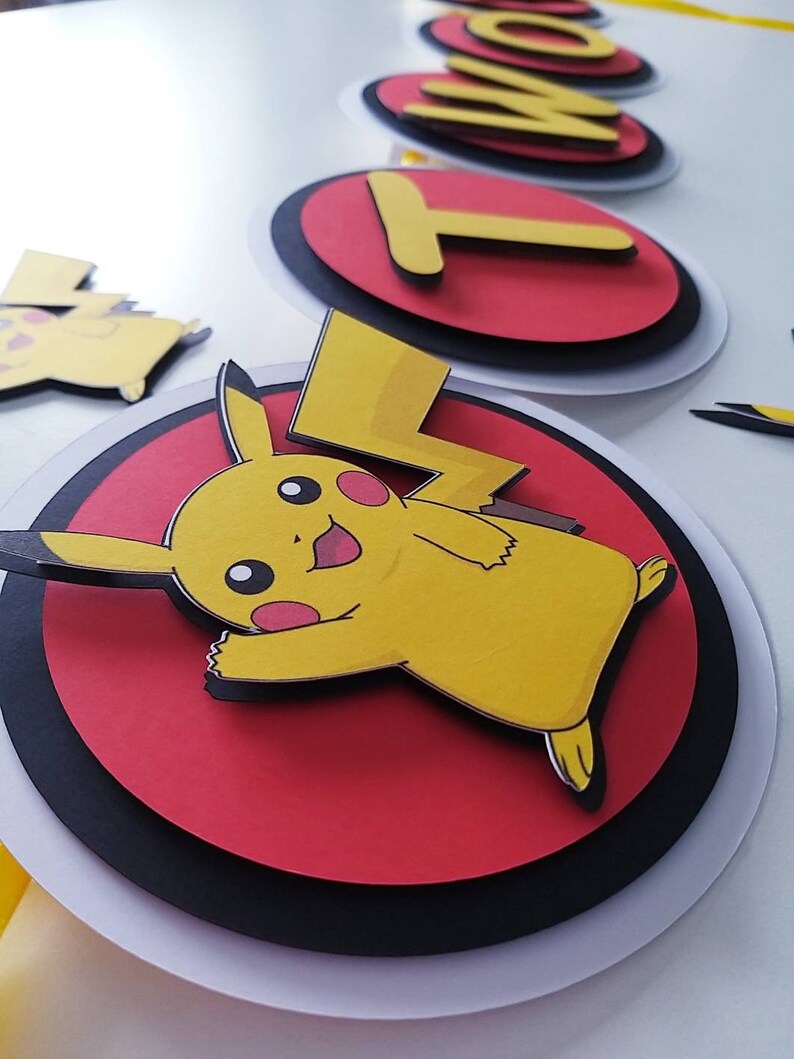 Pikachu Banner Pikachu Birthday Banner Pokemon - Etsy