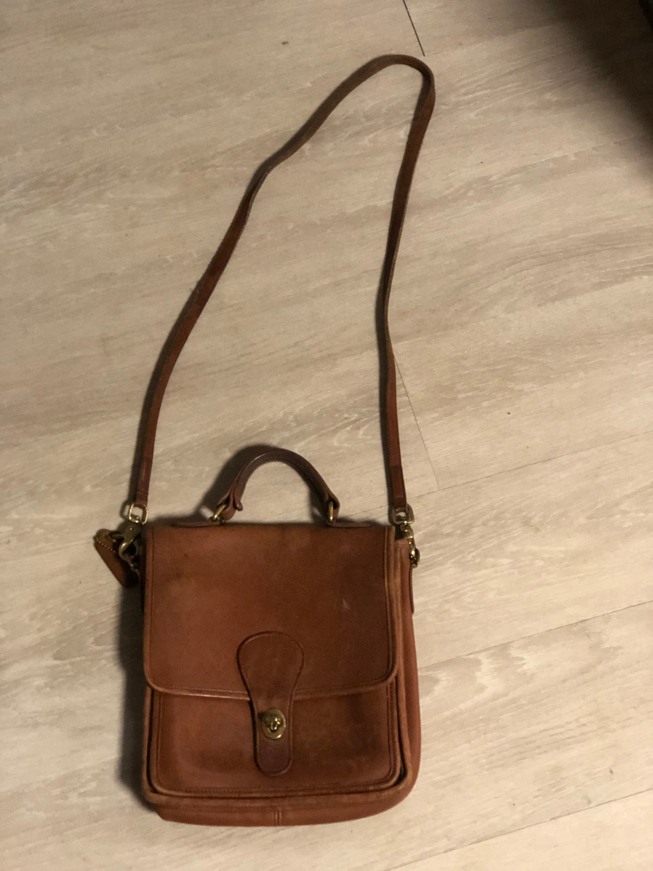 COACH Murphy British Tan Leather Crossbody Bag Etsy