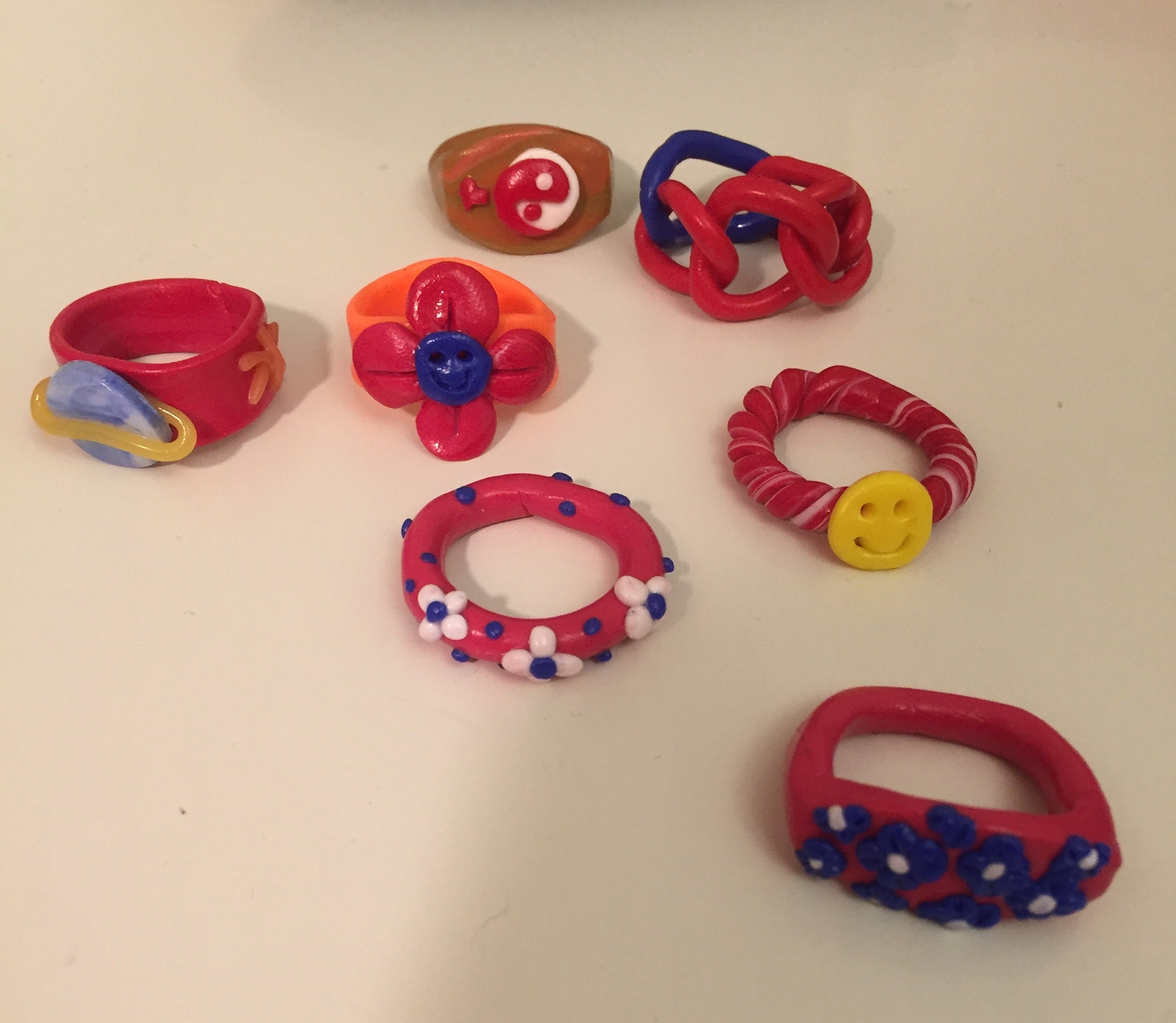 Clay Rings y2k Chunky Etsy