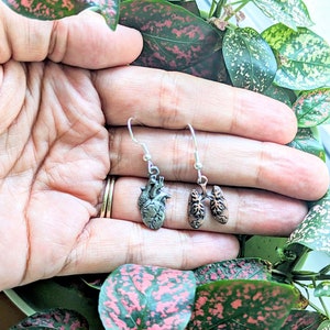 Heart and Lung Dangle Earrings | Novelty Earrings l Dangle Earrings l Gifts for Her | Funky Earrings