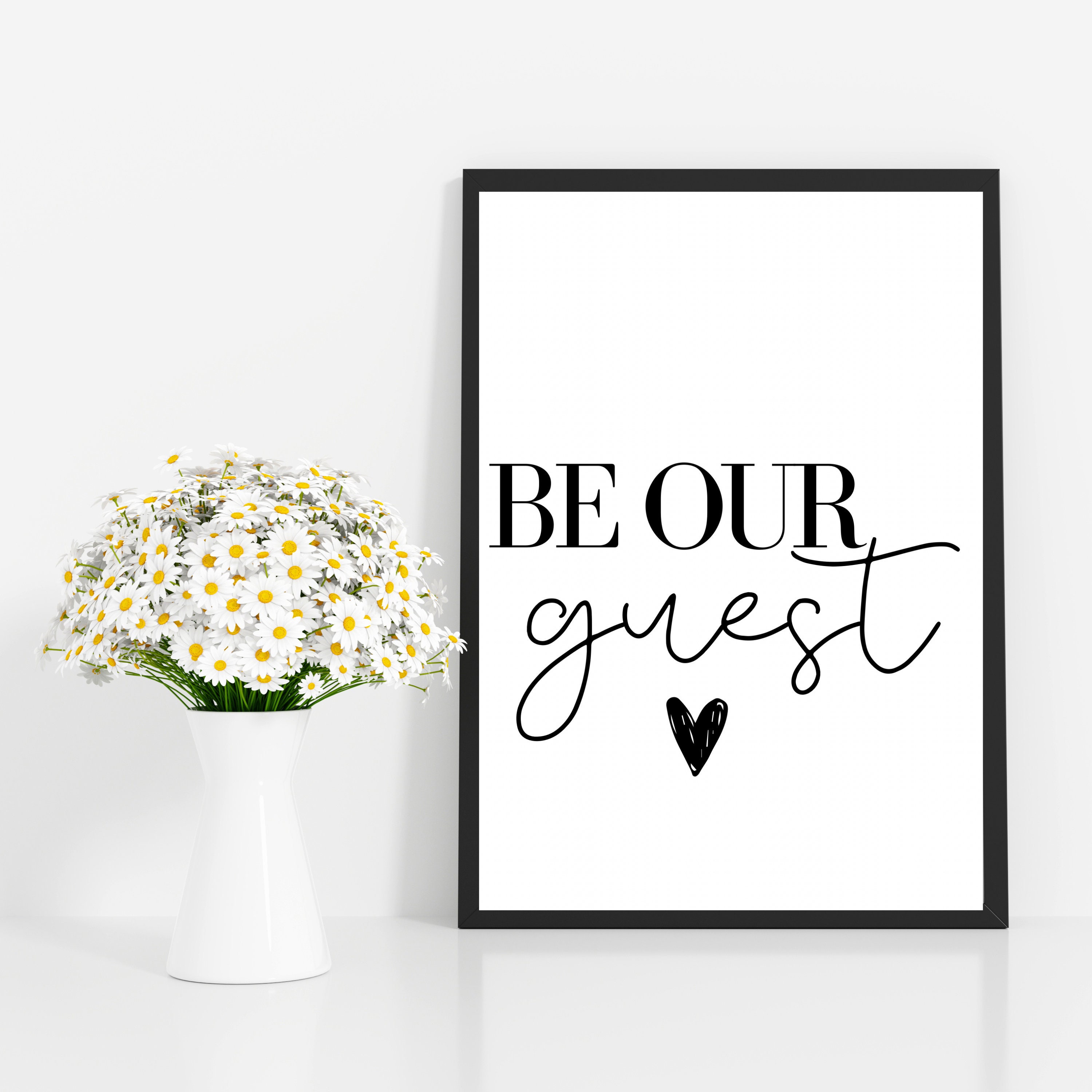 Home Decor Prints Be Our Guest Print Black and White Quote Etsy