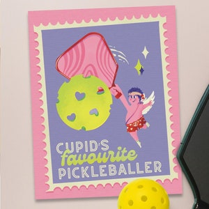 Tarjeta de San Valentín de Pickleball: divertida tarjeta de felicitación de Pickleball para parejas, regalo de San Valentín para ella, tarjeta para él y para parejas