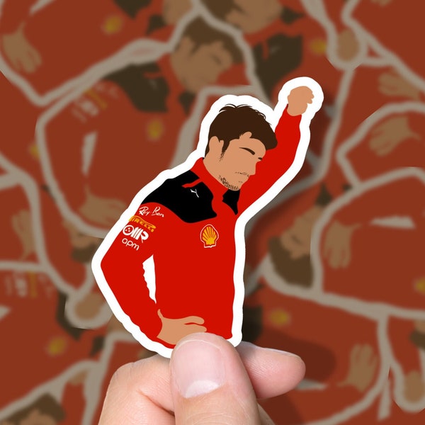 Charles Leclerc Sticker Vinyl Die Cut / Digital Art / Ferrari / Carlos Sainz Junior / Formula One / Clear Background / F1 / Laptop  Decal