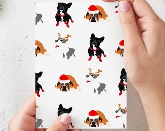 Christmas Dog's Holiday Card - Cute Christmas Card - Funny Holiday Card - Dog Christmas Card