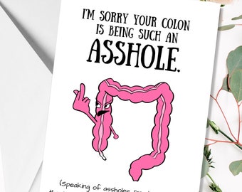 Colonoscopy - Appendicitis - IBD - Get well soon card