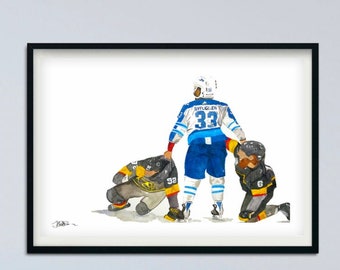 Dustin Byfuglien Water Color - Winnipeg Jets - NHL - Las Vegas Knights - Hockey