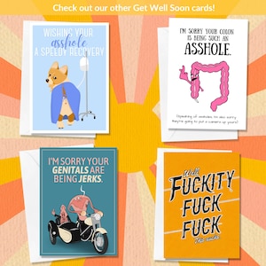 Asshole Get Well Soon Card - Wishing your asshole a speedy recovery - Colonoscopy - Corgi - IBD - Crohns - Ulcerative Colitis - Diarrhea image 2