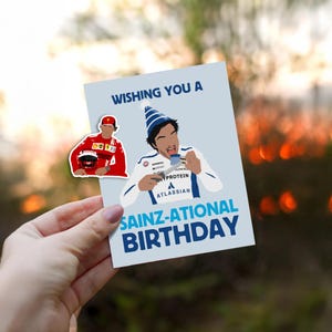 F1 Sainz Birthday Card  / Williams Racing / Carlos / Boyfriend / Girlfriend /  / Formula One / Sticker / Gift for Him / F1 Fan Accessories
