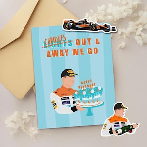 F1 Lando Norris Birthday Card  / Mclaren / Boyfriend / Girlfriend /  Formula One / Sticker / Gift for Him / F1 Fan Accessories / F1 Merch