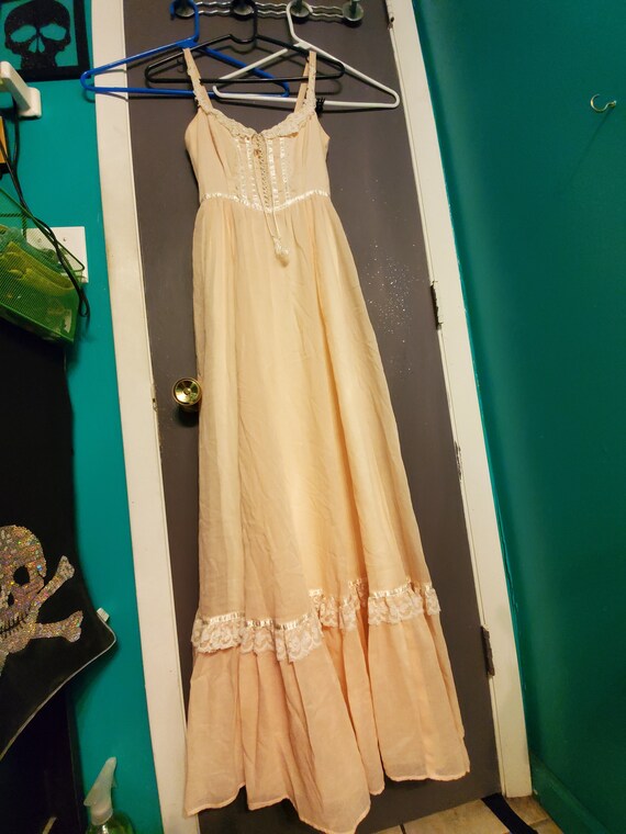 1970s Gunne Sax Powder Pink Sundress