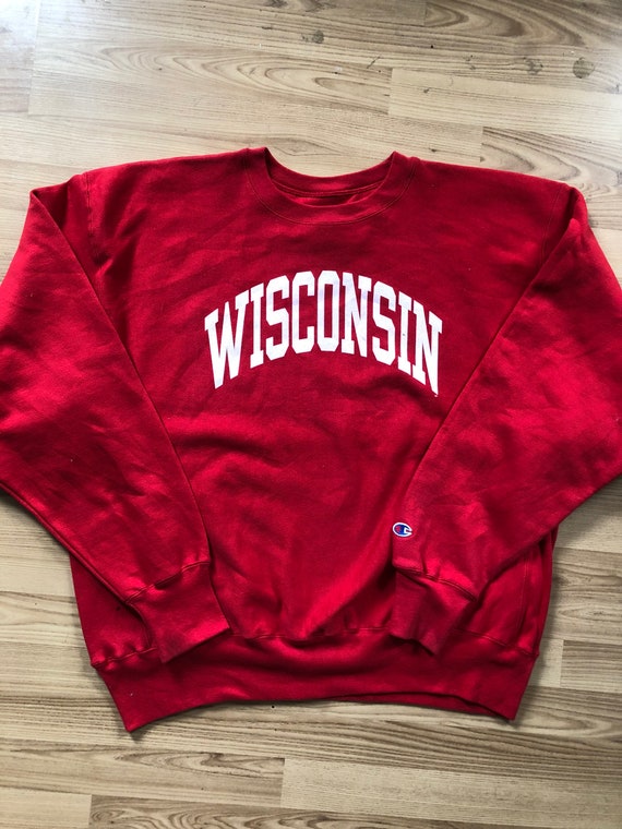 Vintage Wisconsin University Spellout Crewneck  S… - image 1