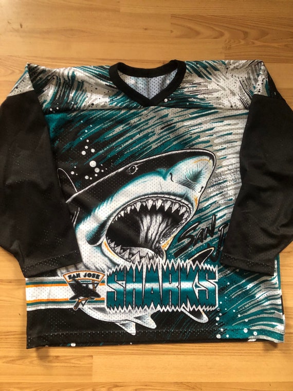 Sportiqe San Jose Sharks Crewneck Sweater with Swimming Sj Logo