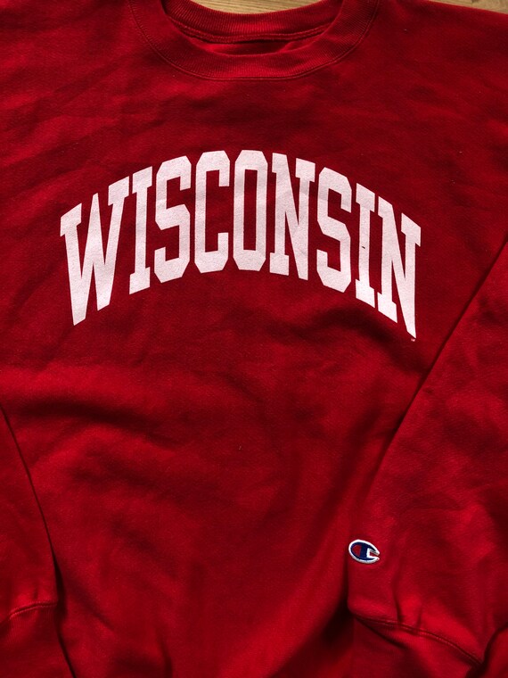 Vintage Wisconsin University Spellout Crewneck  S… - image 2