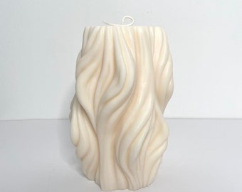 Willow | Sculptural Candle | Decorative Pillar Candle | Natural Soy Wax