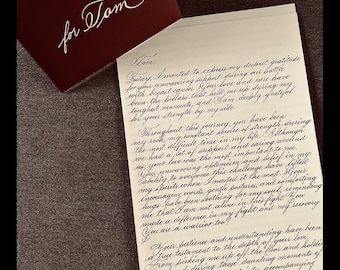 Lettera d'amore calligrafata