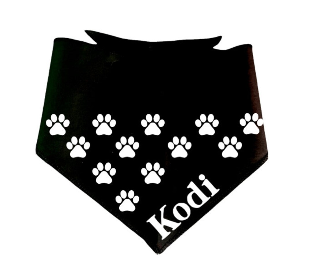 Personalized Dog Bandanas With Your Dog's Name and Paw Etsy