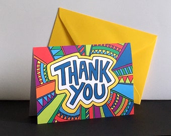THANK YOU Colourful Greeting Card by Handy Studio