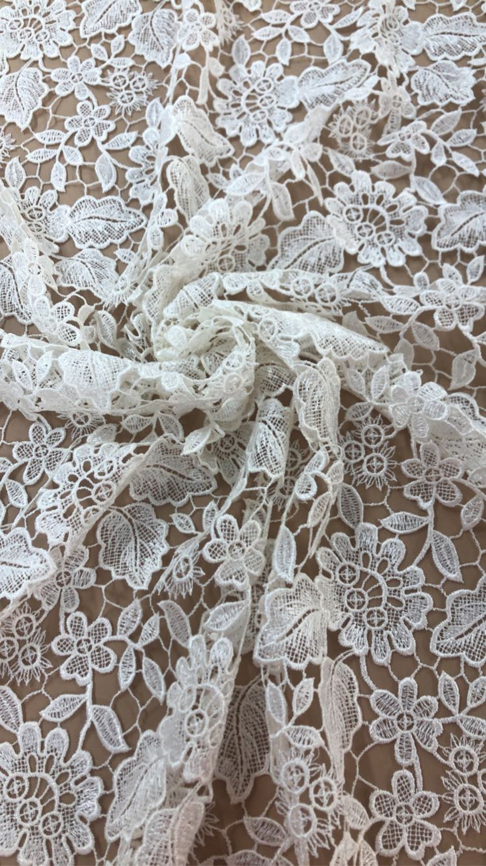 Ivory Guipure lace 96cm wide | Etsy