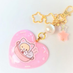 Kitty Bear Resin Charm: Kawaii Kigurumi Keychain
